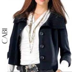 CABI Jackie O Wool Blend Cropped Cardigan Sweater